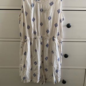 White shorts romper with adjustable straps